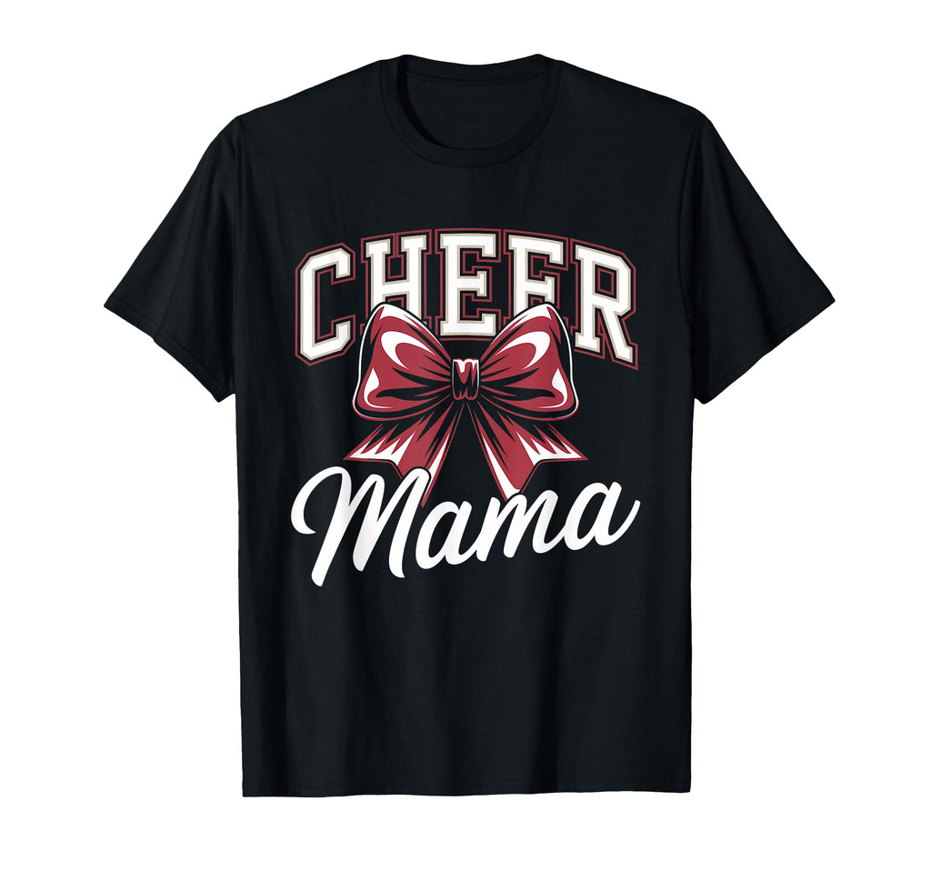 Cheer Mom Mother Bow Cheerleader Game T-Shirt - Minimalist Print Men Women - T-Shirt, Sweatshirt, Hoodie