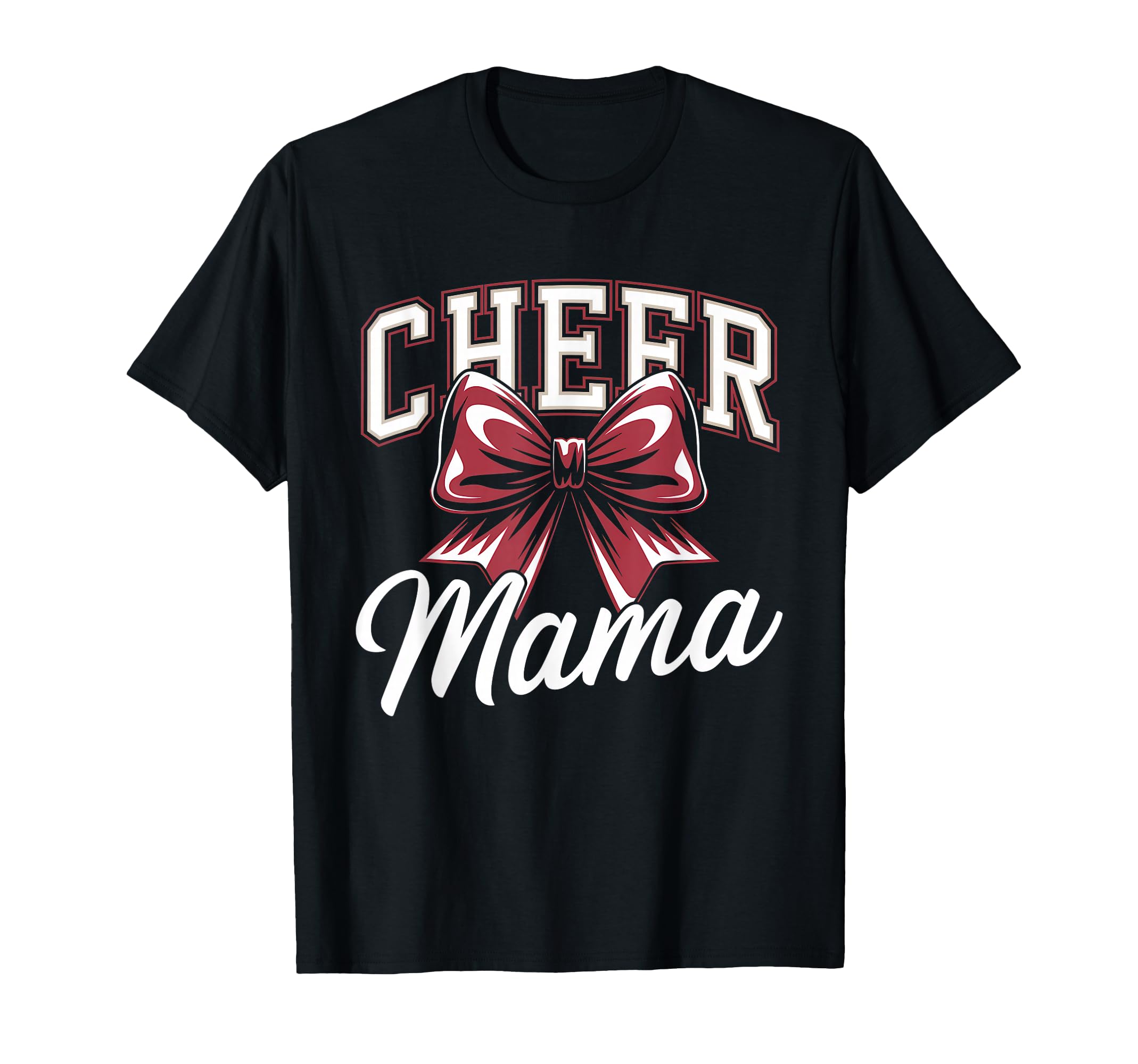 Cheer Mom Mother Bow Cheerleader Game T-Shirt - Minimalist Print Men Women - T-Shirt, Sweatshirt, Hoodie