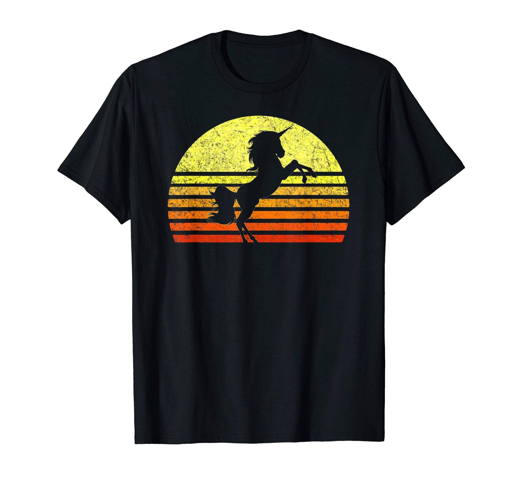 Unicorn Sunset Distressed Sun Gift T-Shirt - Fun Novelty Design for Adults - T-Shirt, Sweatshirt, Hoodie