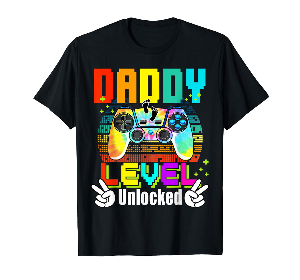 Daddy Level Unlocked Leveled Up To Dad T-Shirt - Graphic Print Unisex - T-Shirt, Sweatshirt, Hoodie