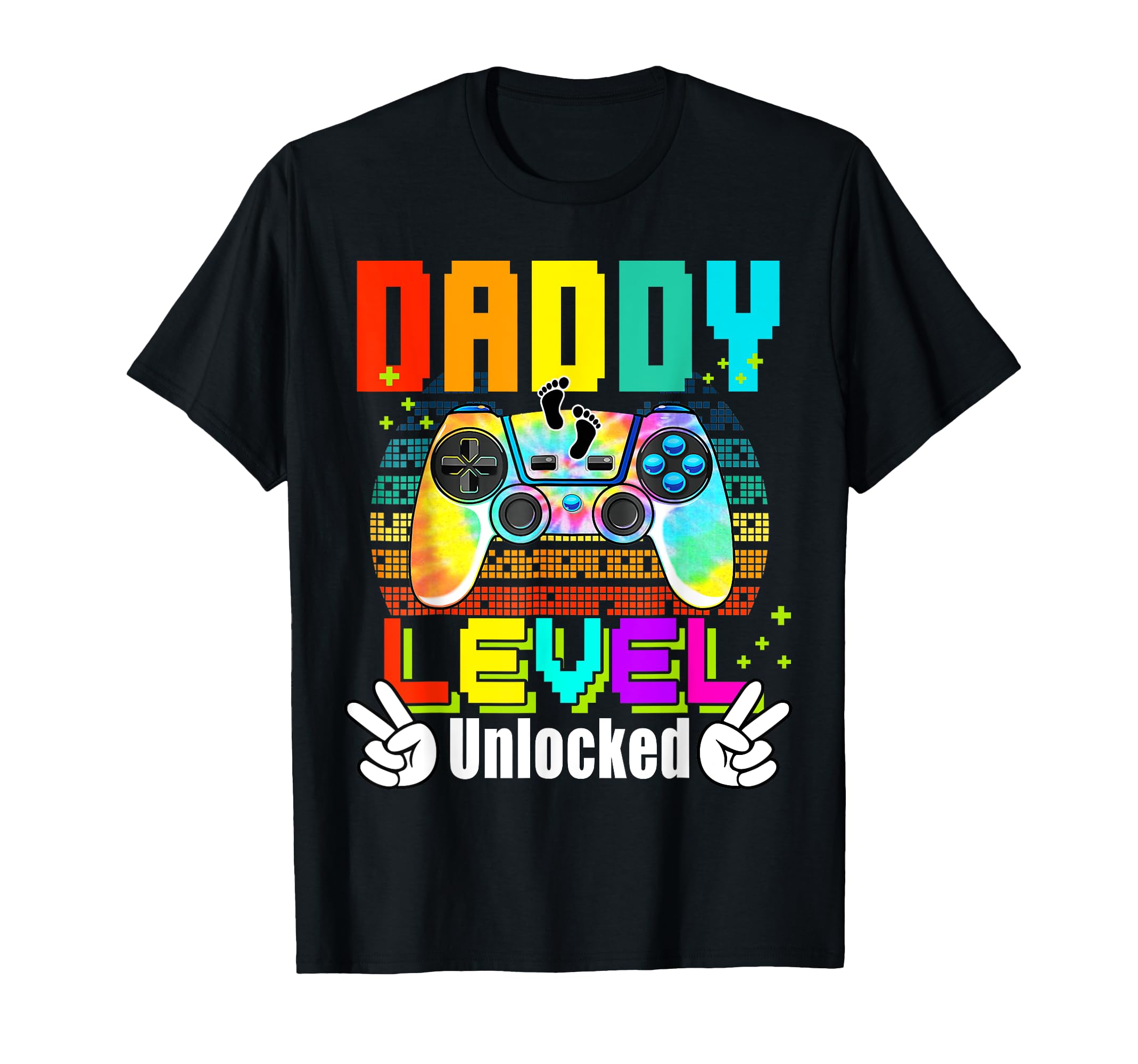 Daddy Level Unlocked Leveled Up To Dad T-Shirt - Graphic Print Unisex - T-Shirt, Sweatshirt, Hoodie