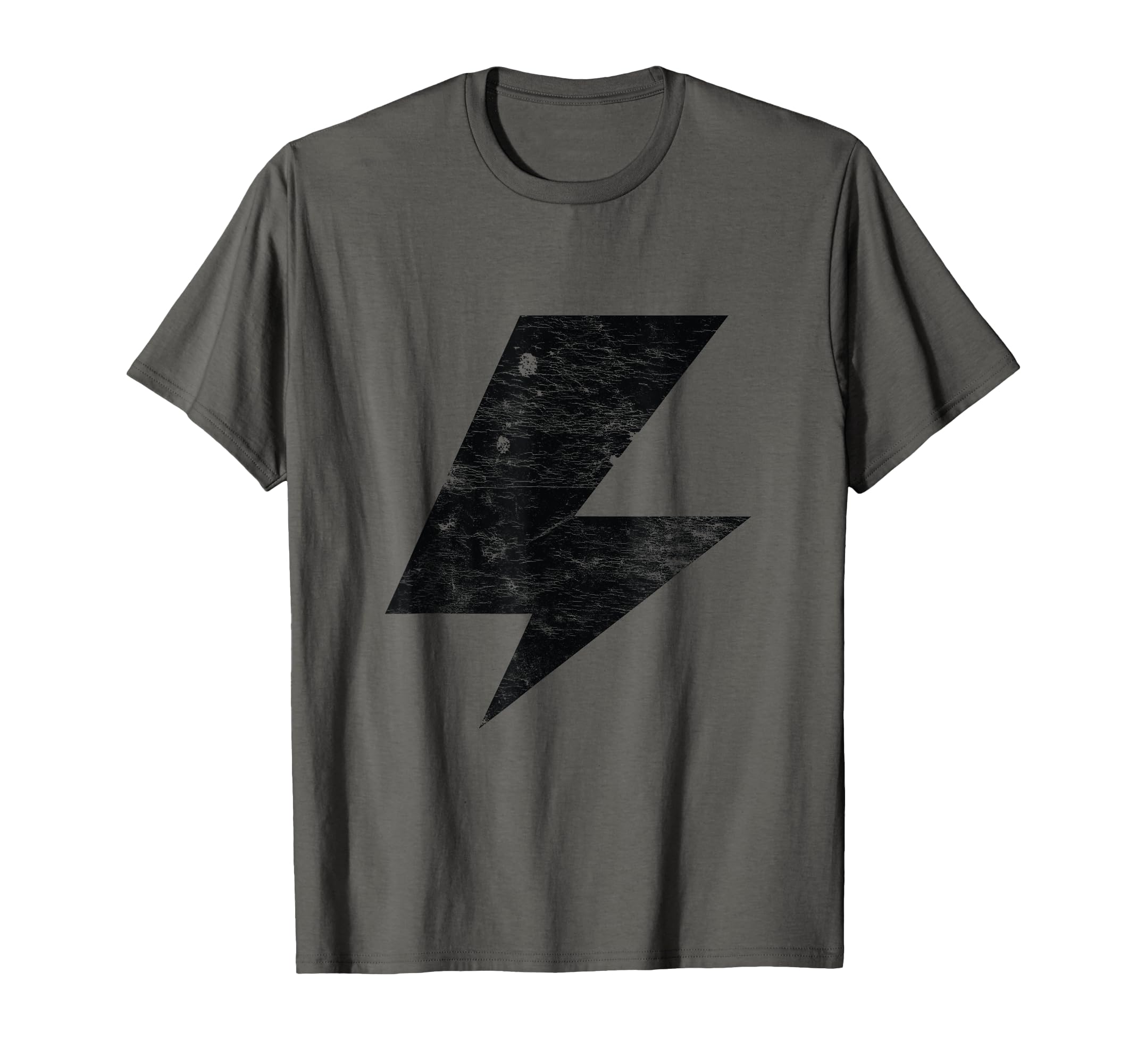 Lightning Bolt Black Distressed T-Shirt - Fun Novelty Design Men Women - T-Shirt, Sweatshirt, Hoodie