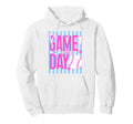 Game Day Baseball Mom Striped Bow Hoodie - Casual Everyday Wear for Adults - T-Shirt, Sweatshirt, Hoodie