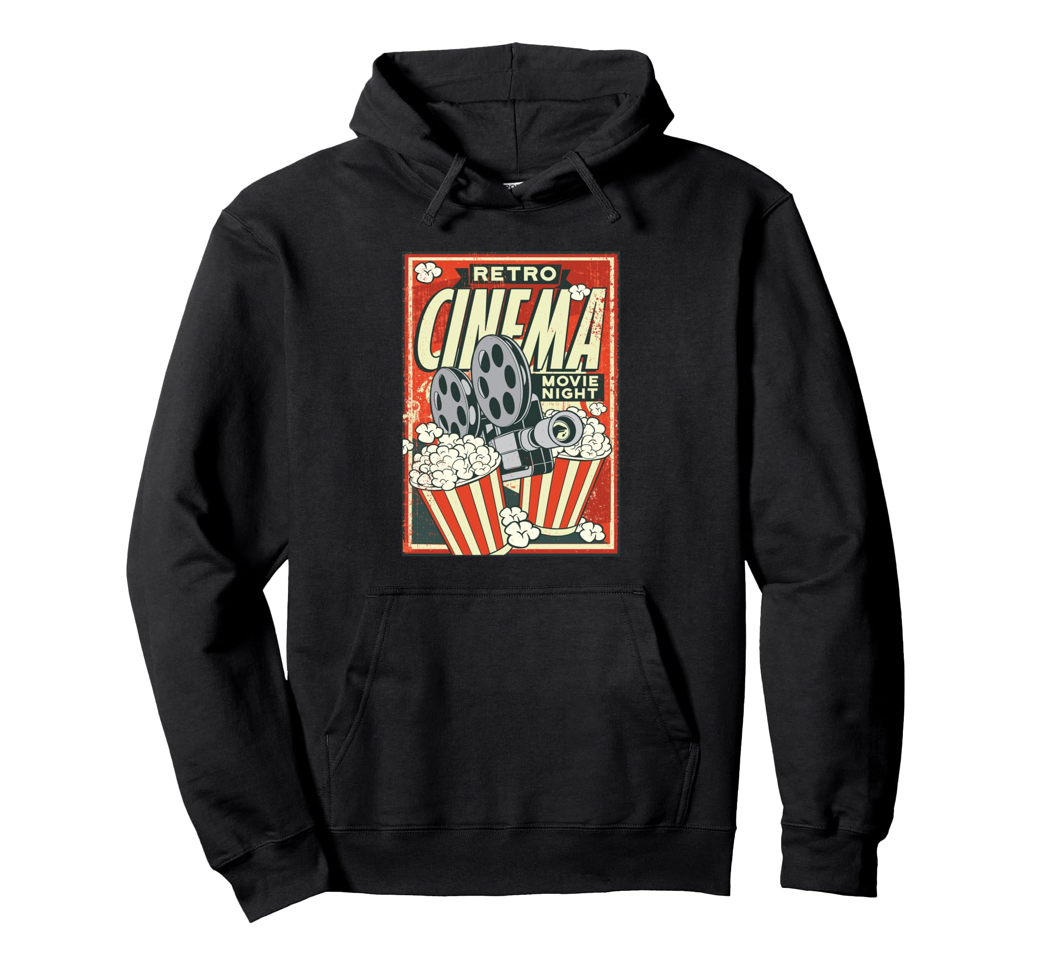 Cinema Camera And Popcorn Hoodie - Casual Everyday Wear Unisex - T-Shirt, Sweatshirt, Hoodie