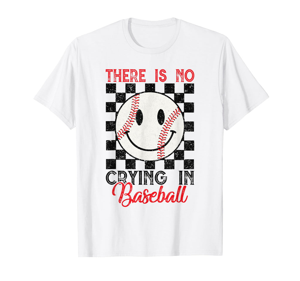 There Is No Crying Baseball Mom Dad T-Shirt - Minimalist Print Men Women - T-Shirt, Sweatshirt, Hoodie