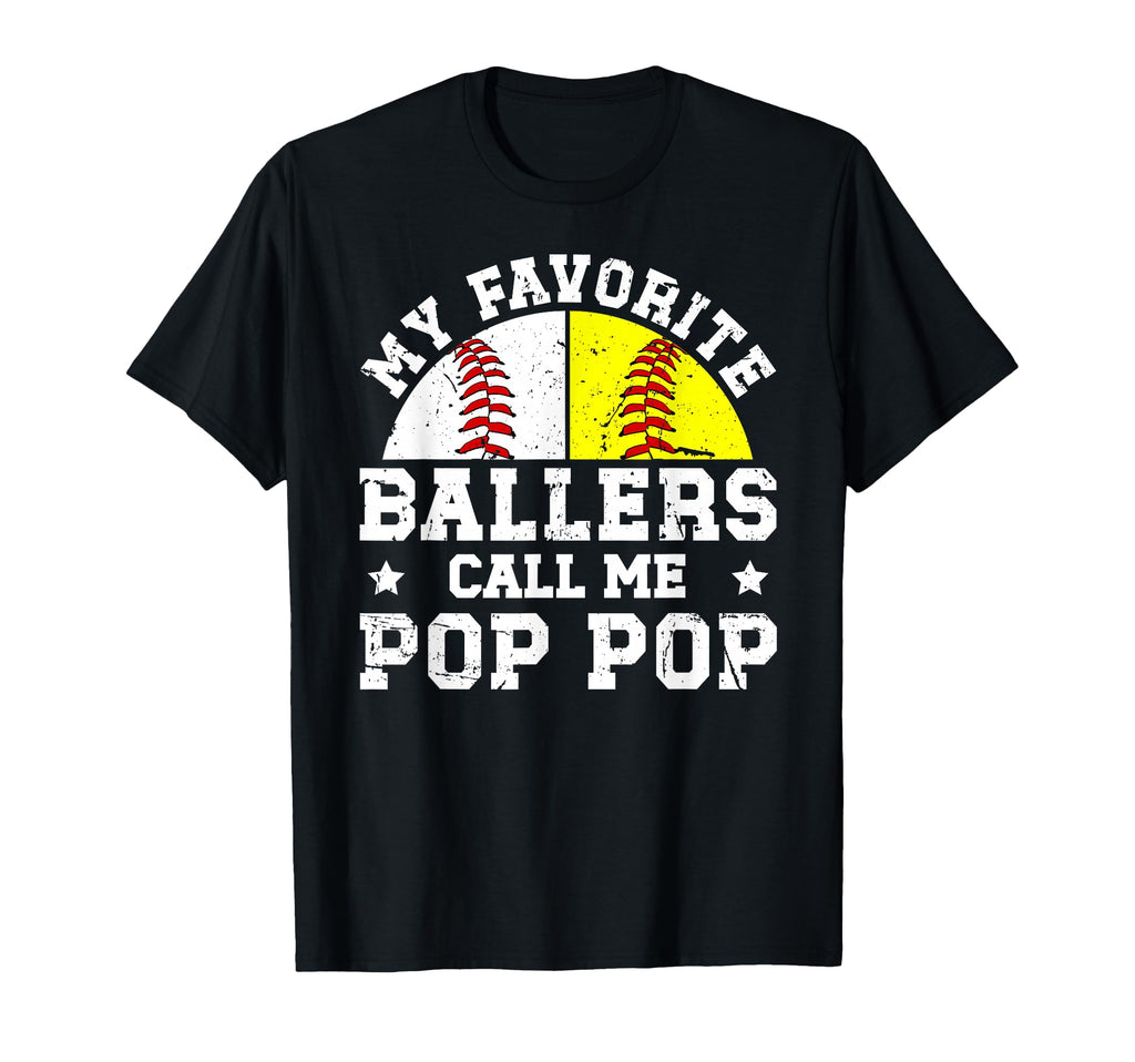 Favorite Ballers Call Me Pop Pop T-Shirt - Minimalist Print Unisex - T-Shirt, Sweatshirt, Hoodie
