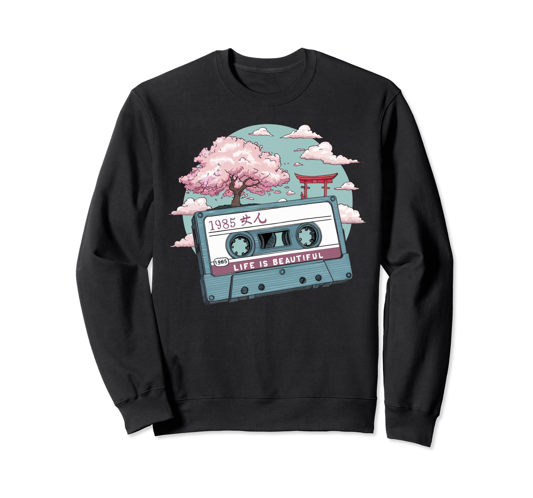 Life Beautiful Cassette 80S Tape Sweatshirt - Fun Novelty Design Men Women - T-Shirt, Sweatshirt, Hoodie