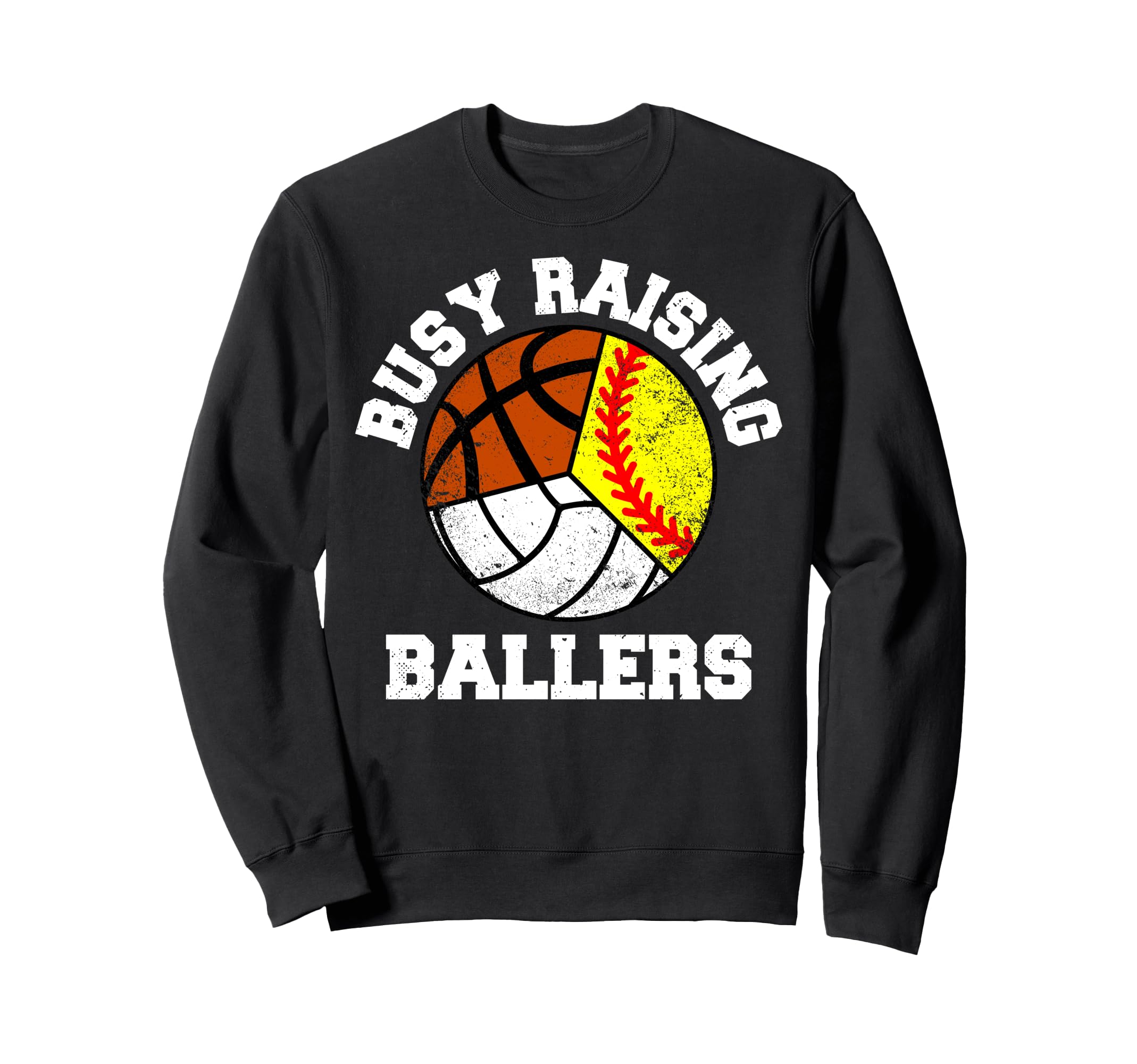 Busy Raising Ballers Softball Sweatshirt - Casual Everyday Wear for Adults - T-Shirt, Sweatshirt, Hoodie