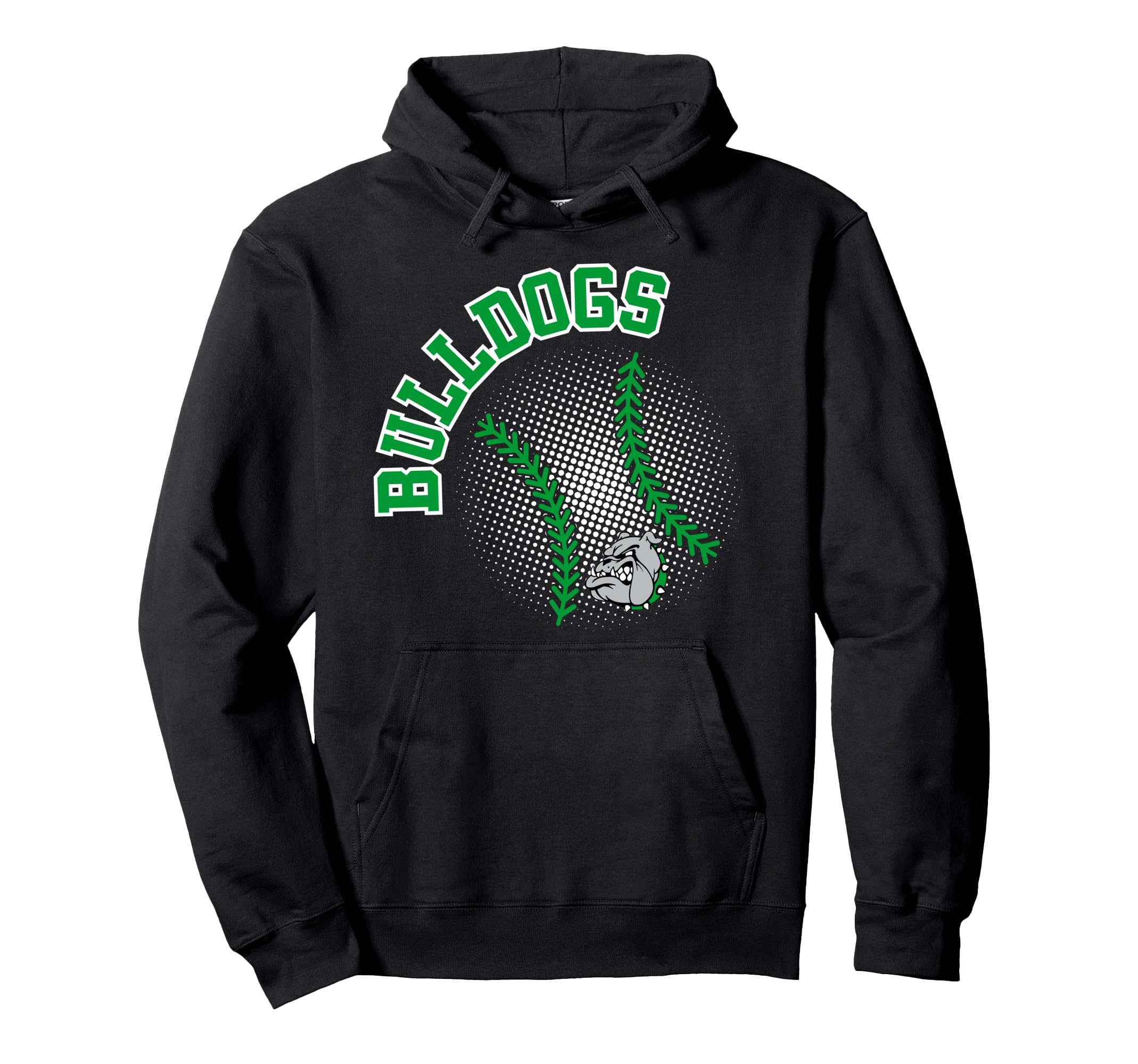 Bulldogs Baseball Green Bulldogs School Hoodie - Unique Graphic Men Women - T-Shirt, Sweatshirt, Hoodie
