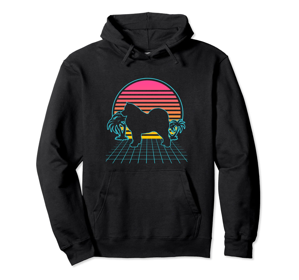 Samoyed Dog 80S Vaporwave Aesthetic Hoodie - Minimalist Print for Adults - T-Shirt, Sweatshirt, Hoodie