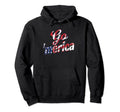 Go Merica Distressed Patriots Hoodie - Novelty Apparel Unisex - T-Shirt, Sweatshirt, Hoodie