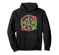 Floral Peace Sign Spread Love Boho Hoodie - Custom Art Print for Adults - T-Shirt, Sweatshirt, Hoodie