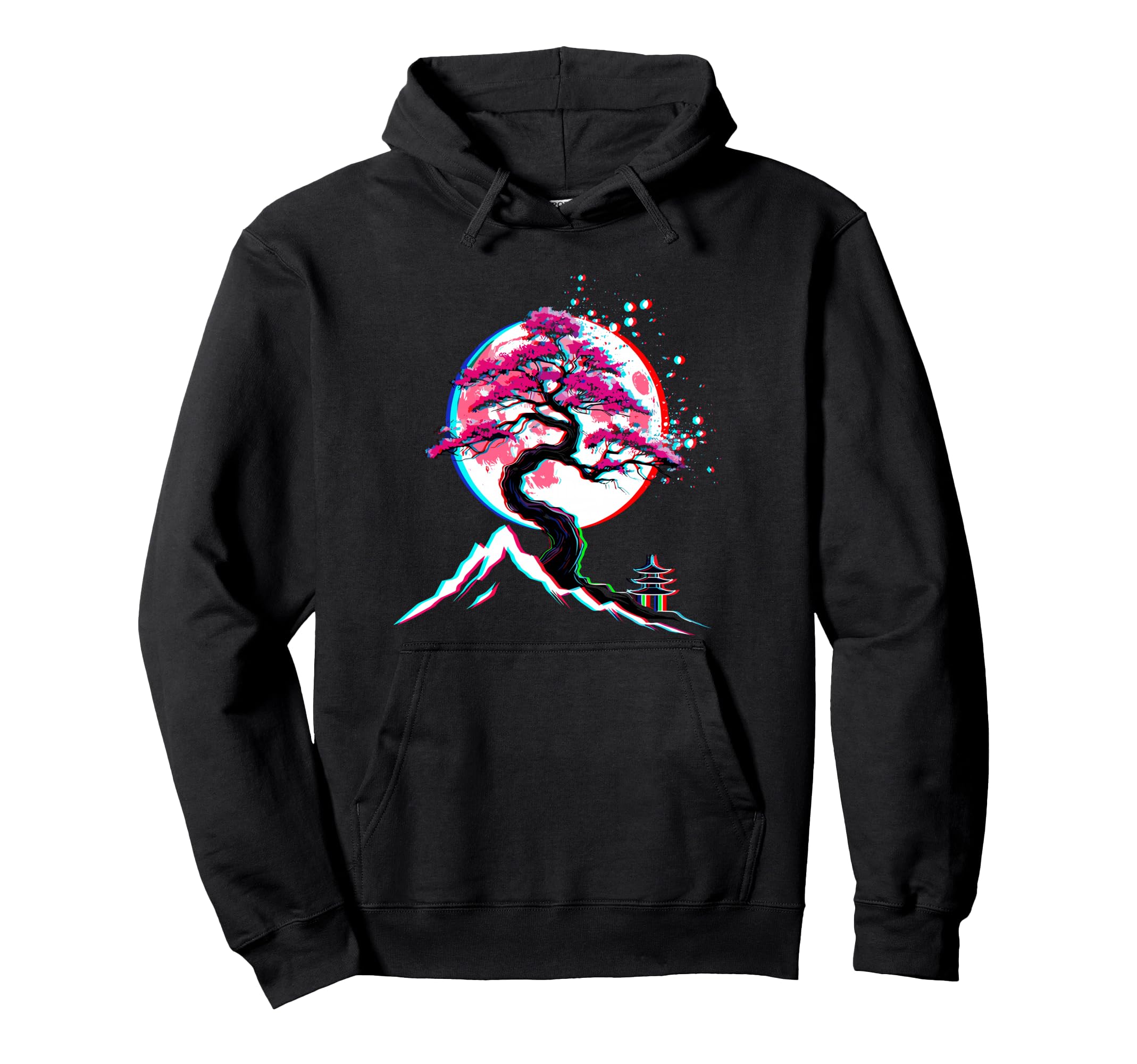 Cherry Blossom Japanese Garden Edm Hoodie - Aesthetic Graphic for Adults - T-Shirt, Sweatshirt, Hoodie