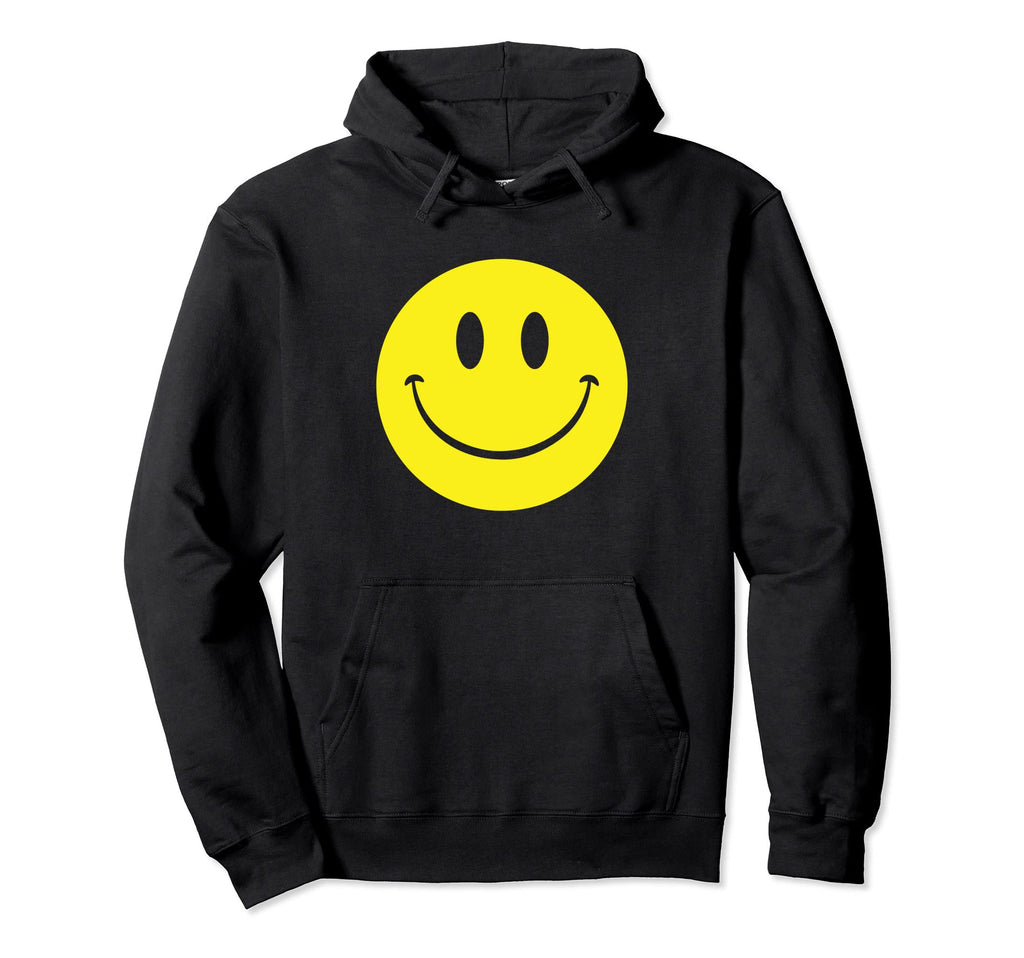 70S Yellow Smile Face Happy Peace Hoodie - Graphic Print for Adults - T-Shirt, Sweatshirt, Hoodie