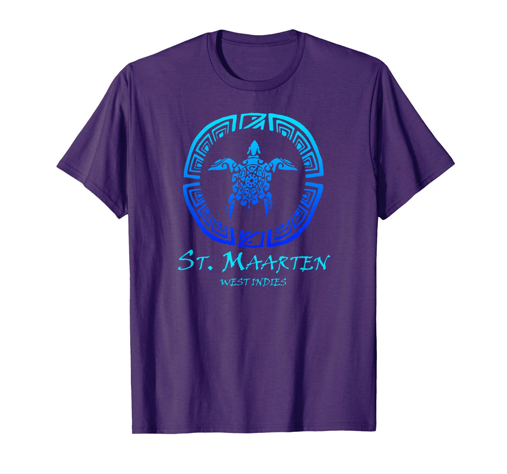 St Maarten West Indies Tribal Turtle T-Shirt - Minimalist Print Men Women - T-Shirt, Sweatshirt, Hoodie