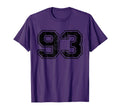 Number 93 Varsity Distressed Sport Team T-Shirt - Graphic Print Men Women - T-Shirt, Sweatshirt, Hoodie