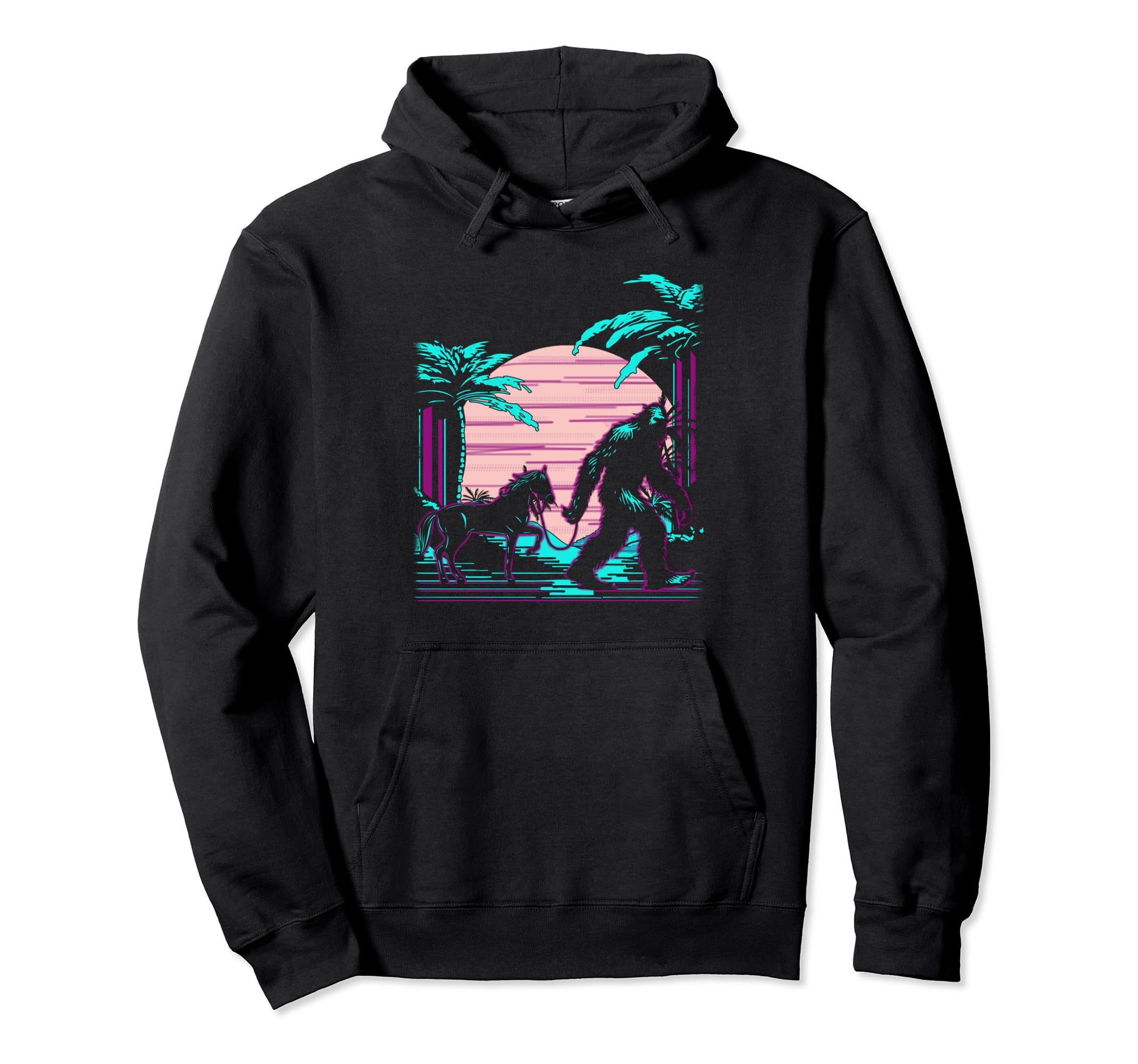 Bigfoot Vaporwave Aesthetic 90S Hoodie - Casual Everyday Wear Men Women - T-Shirt, Sweatshirt, Hoodie