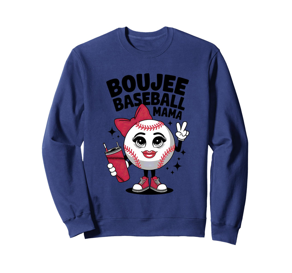 Boujee Baseball Mama Fun Sweatshirt - Aesthetic Graphic Men Women - T-Shirt, Sweatshirt, Hoodie
