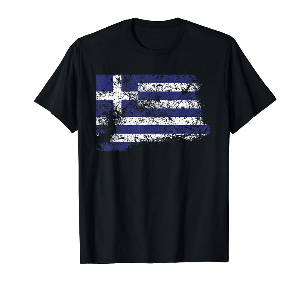 Distressed Beat Up Greek Flag Greece T-Shirt - Minimalist Print for Adults - T-Shirt, Sweatshirt, Hoodie
