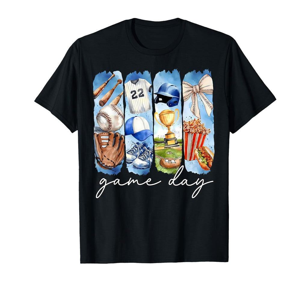 Baseball Game Day Coquette Bow Mom T-Shirt - Minimalist Print for Adults - T-Shirt, Sweatshirt, Hoodie