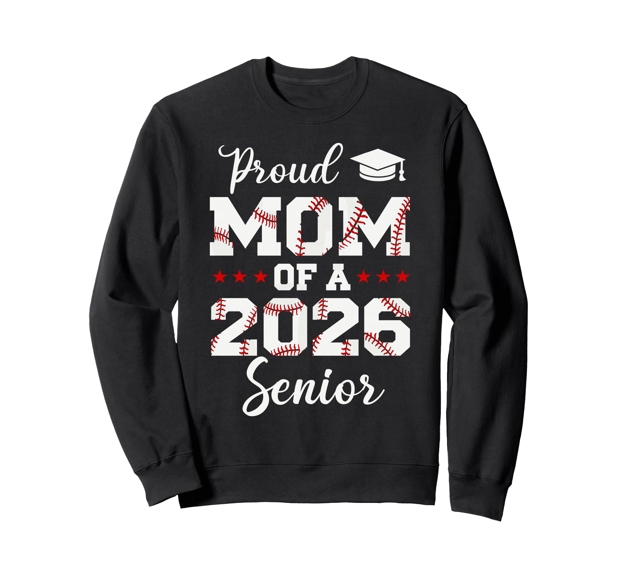 Senior Mom Class 2026 Baseball Sweatshirt - Aesthetic Graphic for Adults - T-Shirt, Sweatshirt, Hoodie