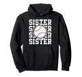 Baseball Sister Cracked Wall Family Hoodie - Minimalist Print for Adults - T-Shirt, Sweatshirt, Hoodie
