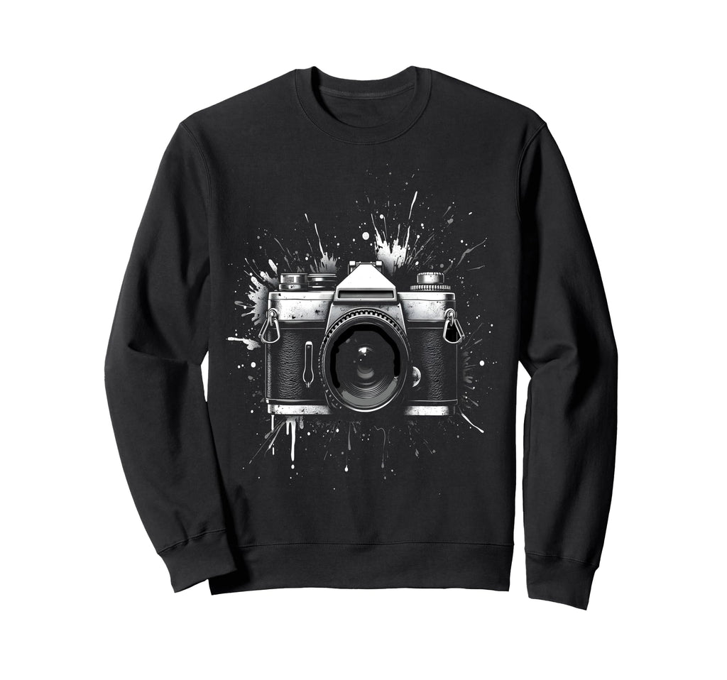 Camera Splatter Art Photography Sweatshirt - Fun Novelty Design Unisex - T-Shirt, Sweatshirt, Hoodie