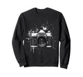 Camera Splatter Art Photography Sweatshirt - Fun Novelty Design Unisex - T-Shirt, Sweatshirt, Hoodie