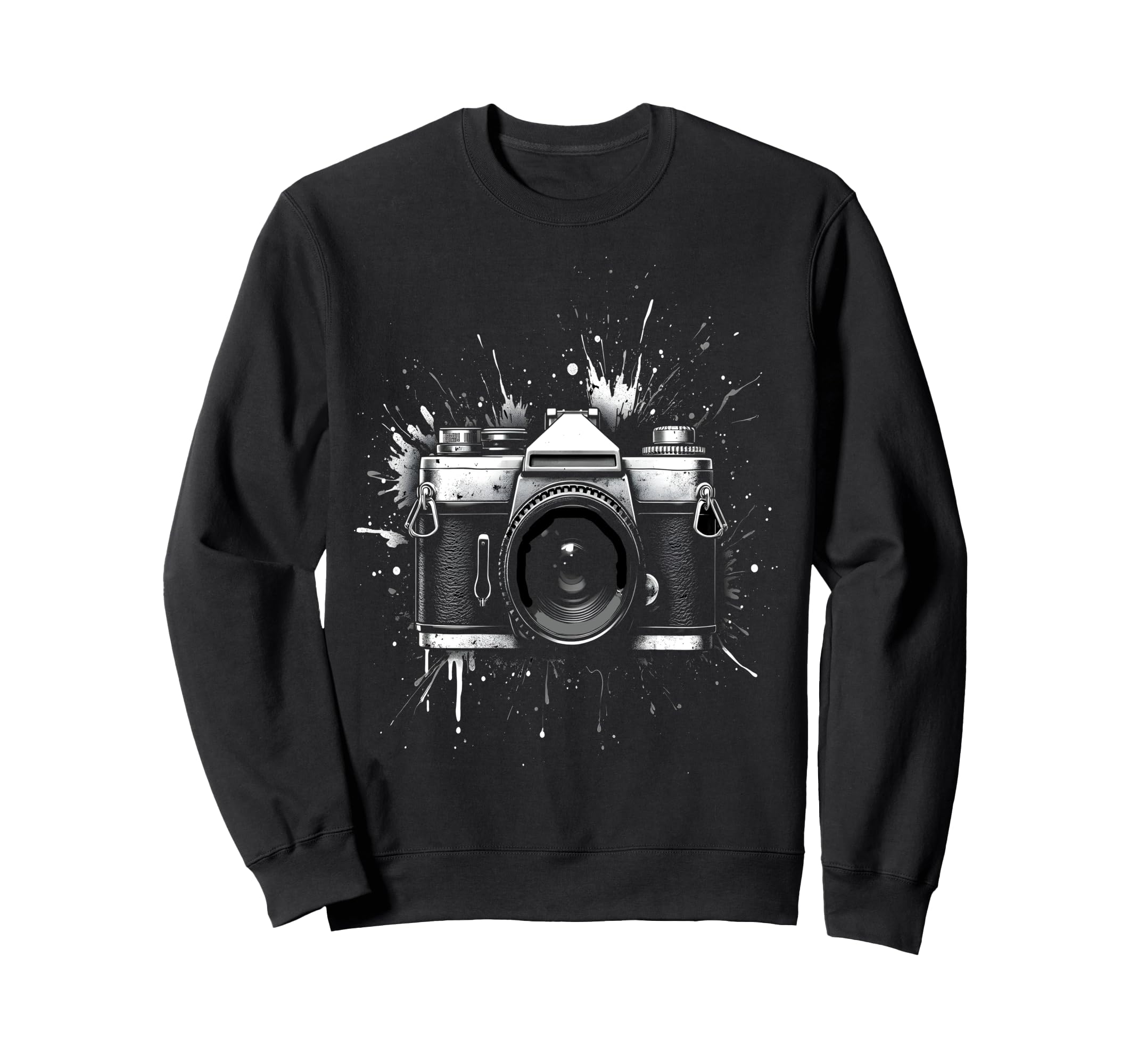 Camera Splatter Art Photography Sweatshirt - Fun Novelty Design Unisex - T-Shirt, Sweatshirt, Hoodie