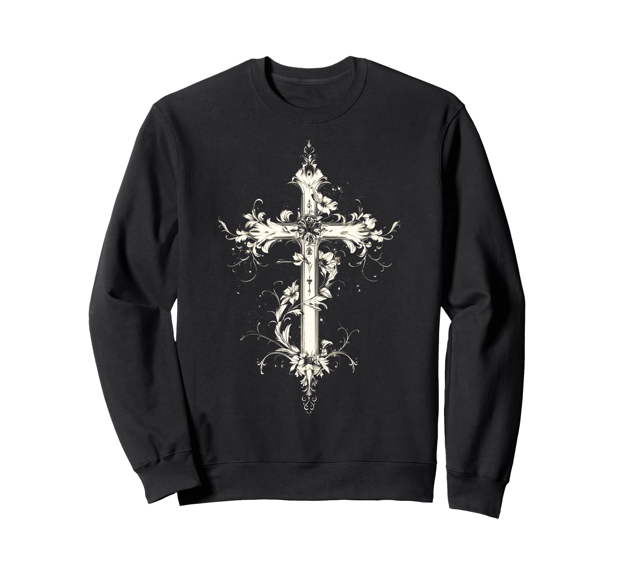 Gothic Cross Grunge Aesthetic Y2K Sweatshirt - Streetwear Style for Adults - T-Shirt, Sweatshirt, Hoodie