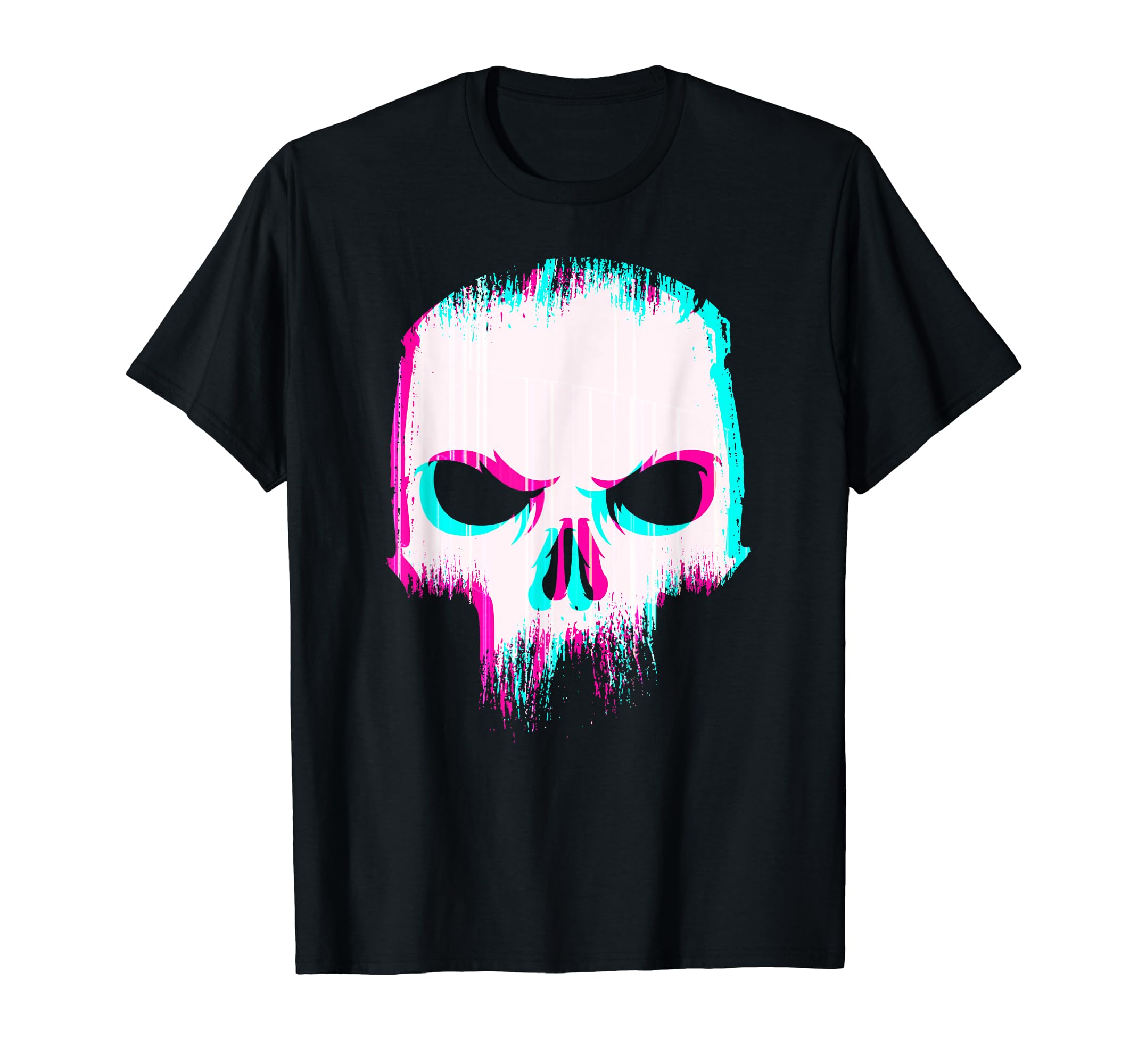 Aesthetic Skull Glitch Minimal T-Shirt - Fun Novelty Design Men Women - T-Shirt, Sweatshirt, Hoodie
