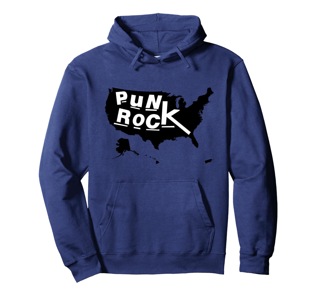 Punk Rock United States Usa Map Emo Hoodie - Streetwear Style for Adults - T-Shirt, Sweatshirt, Hoodie
