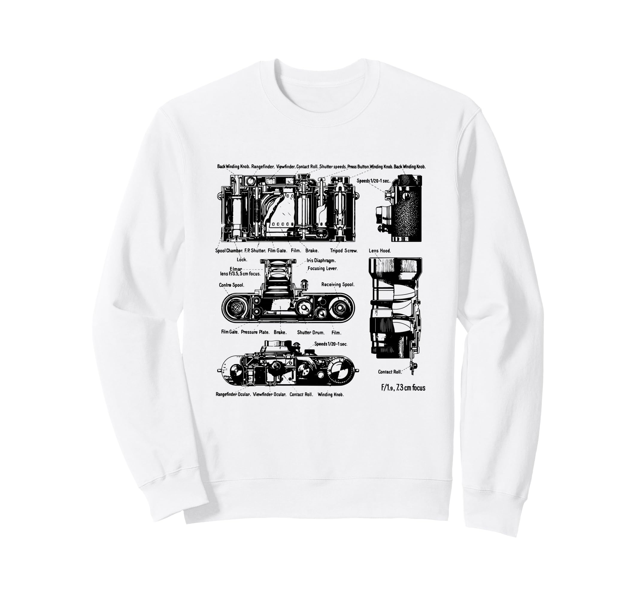Low Aperture F1 9 Film Camera Sweatshirt - Fun Novelty Design Men Women - T-Shirt, Sweatshirt, Hoodie