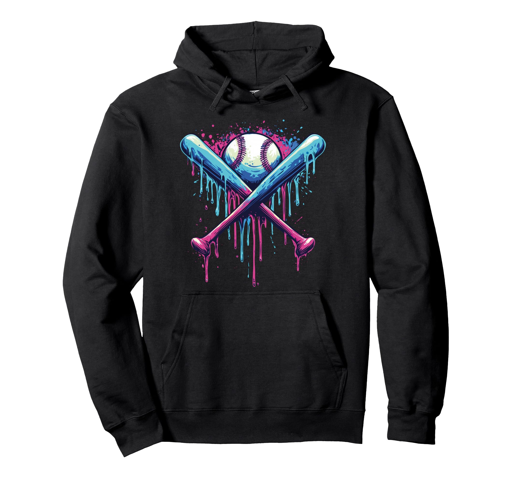 Baseball Bat Drip Funny Hoodie - Aesthetic Graphic Men Women - T-Shirt, Sweatshirt, Hoodie