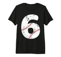 Number 6 Baseball Distressed Team Tri T-Shirt - Fun Novelty Design Unisex - T-Shirt, Sweatshirt, Hoodie