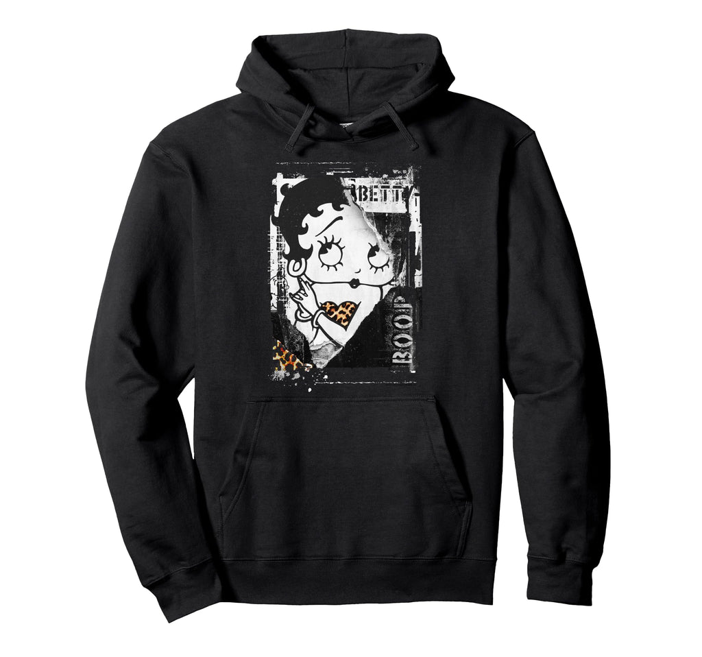 Betty Boop Distressed Punk Rock Stamp Hoodie - Aesthetic Graphic Men Women - T-Shirt, Sweatshirt, Hoodie
