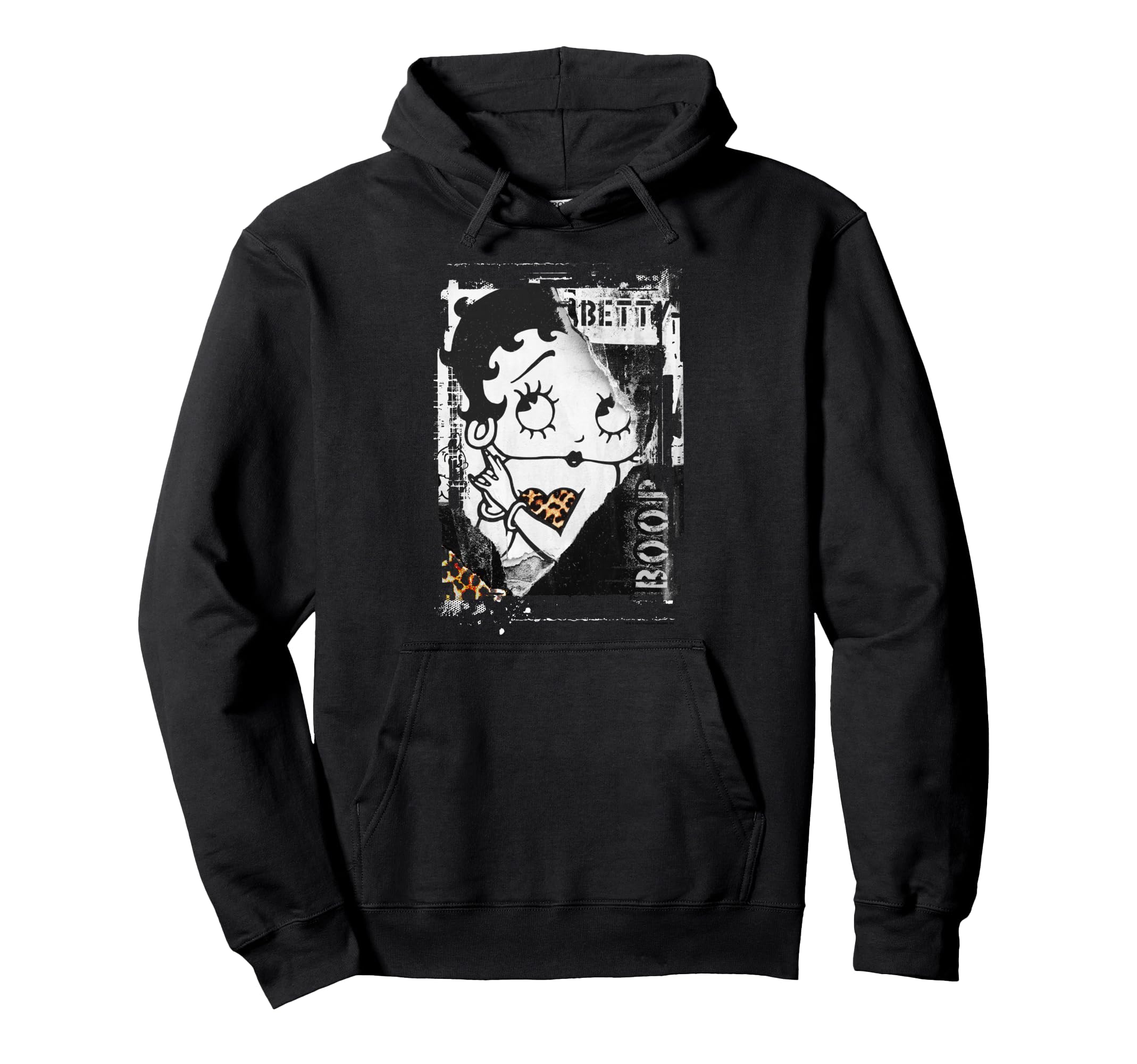 Betty Boop Distressed Punk Rock Stamp Hoodie - Aesthetic Graphic Men Women - T-Shirt, Sweatshirt, Hoodie