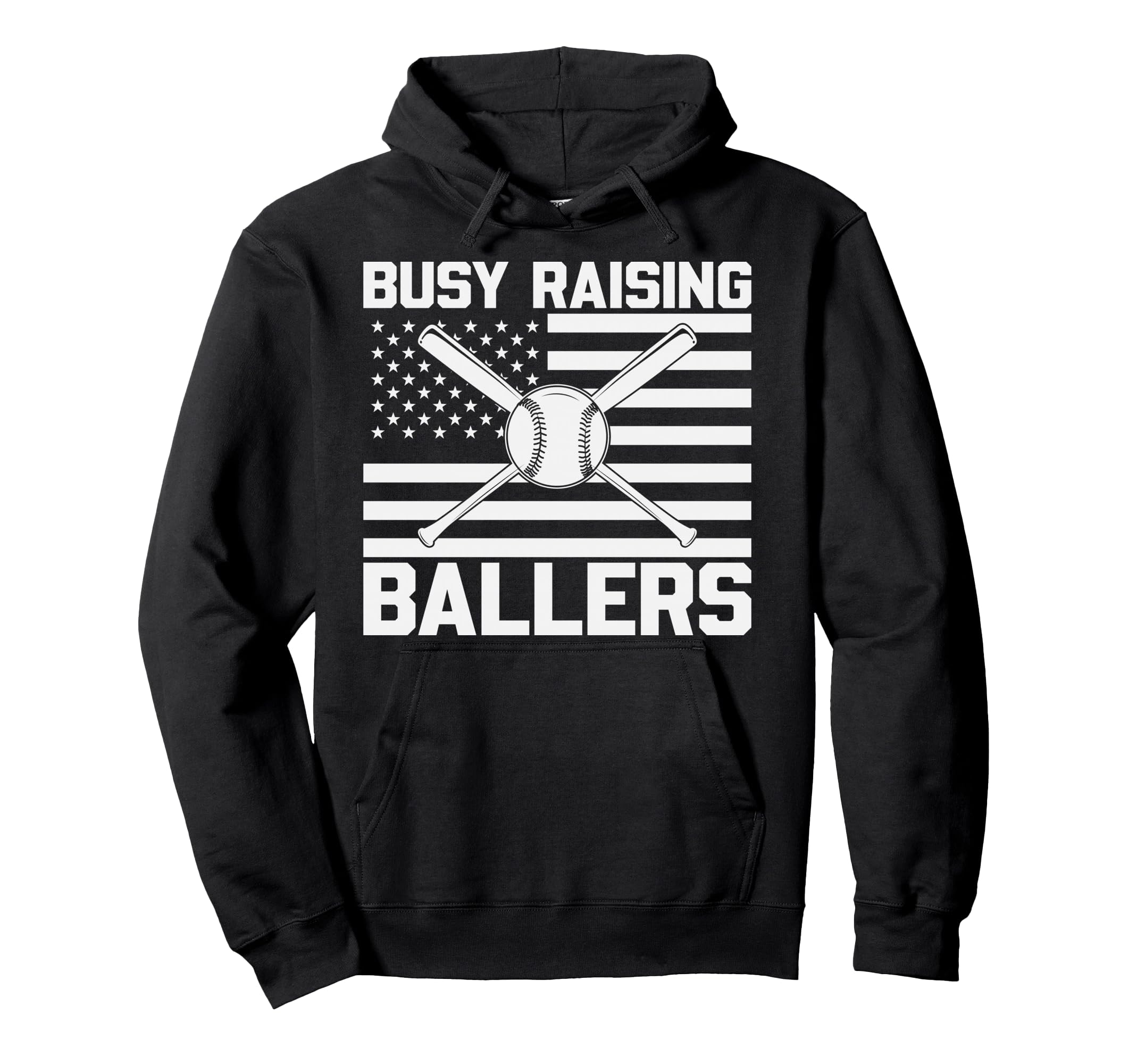Busy Raising Ballers Baseball Mom Dad Hoodie - Novelty Apparel for Adults - T-Shirt, Sweatshirt, Hoodie