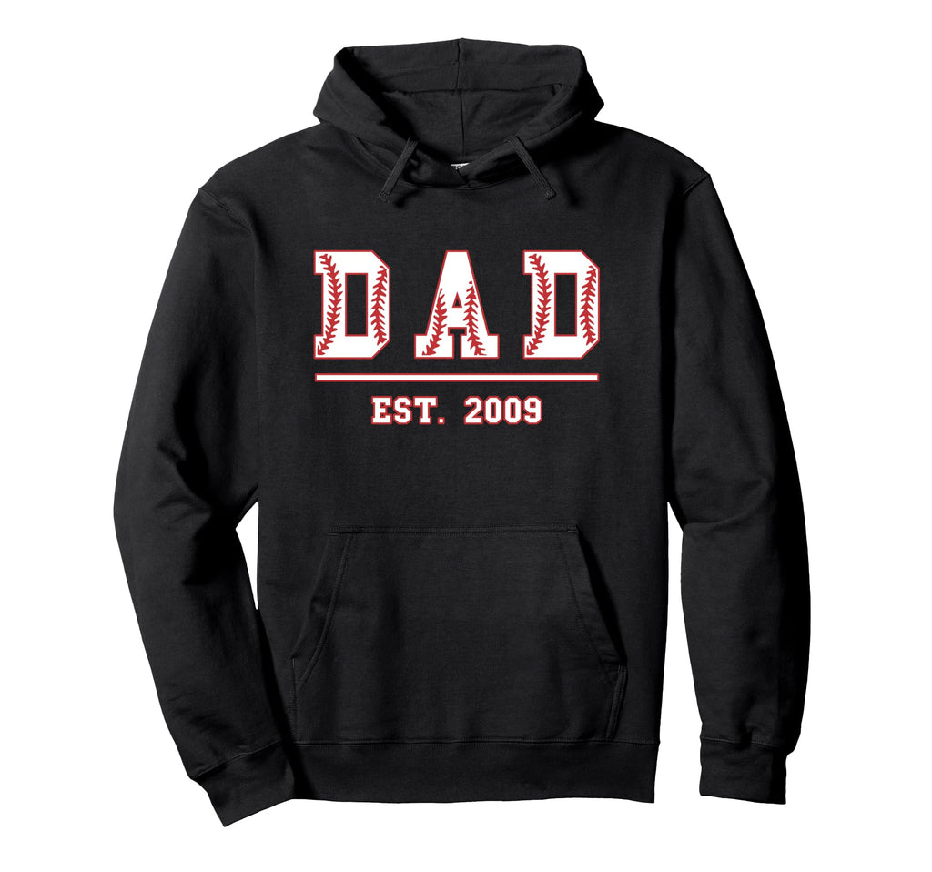 Dad Est 2009 Funny Sports Year Hoodie - Graphic Print for Adults - T-Shirt, Sweatshirt, Hoodie