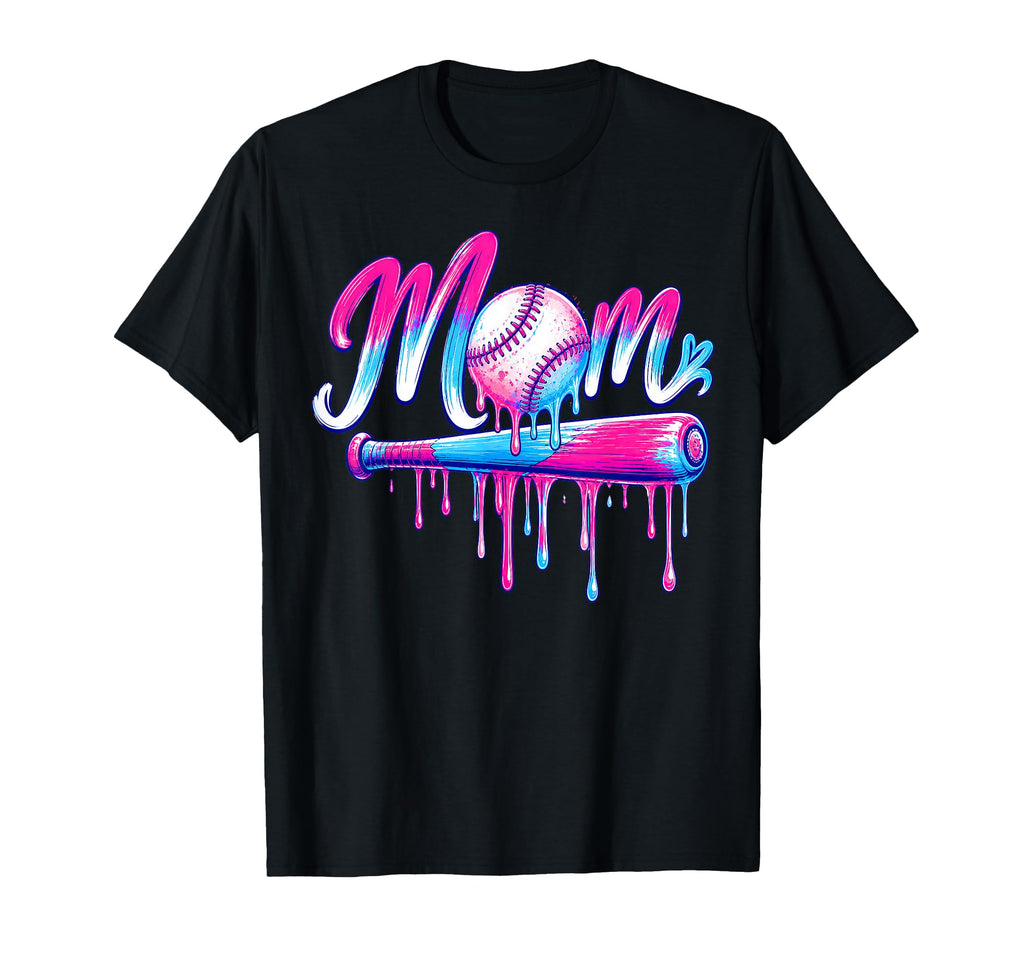 Baseball Mom Ice Cream Drip Mothers T-Shirt - Minimalist Print Men Women - T-Shirt, Sweatshirt, Hoodie