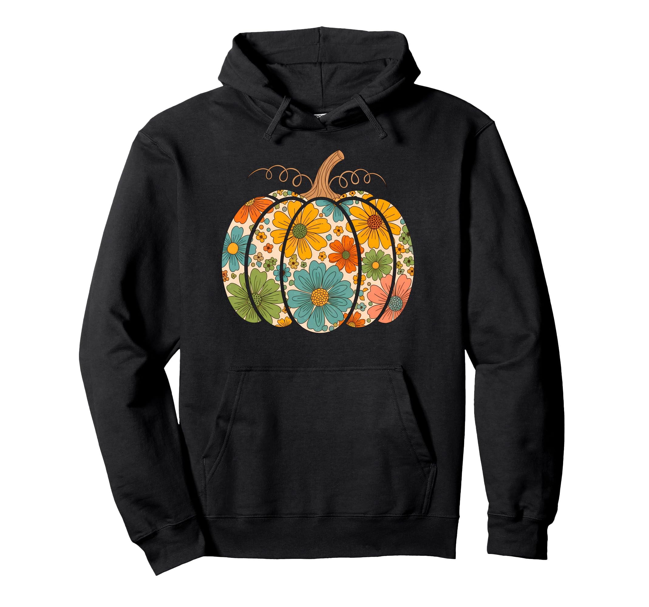 Flower Pumpkin Fall Boho Autumn Hoodie - Fun Novelty Design for Adults - T-Shirt, Sweatshirt, Hoodie