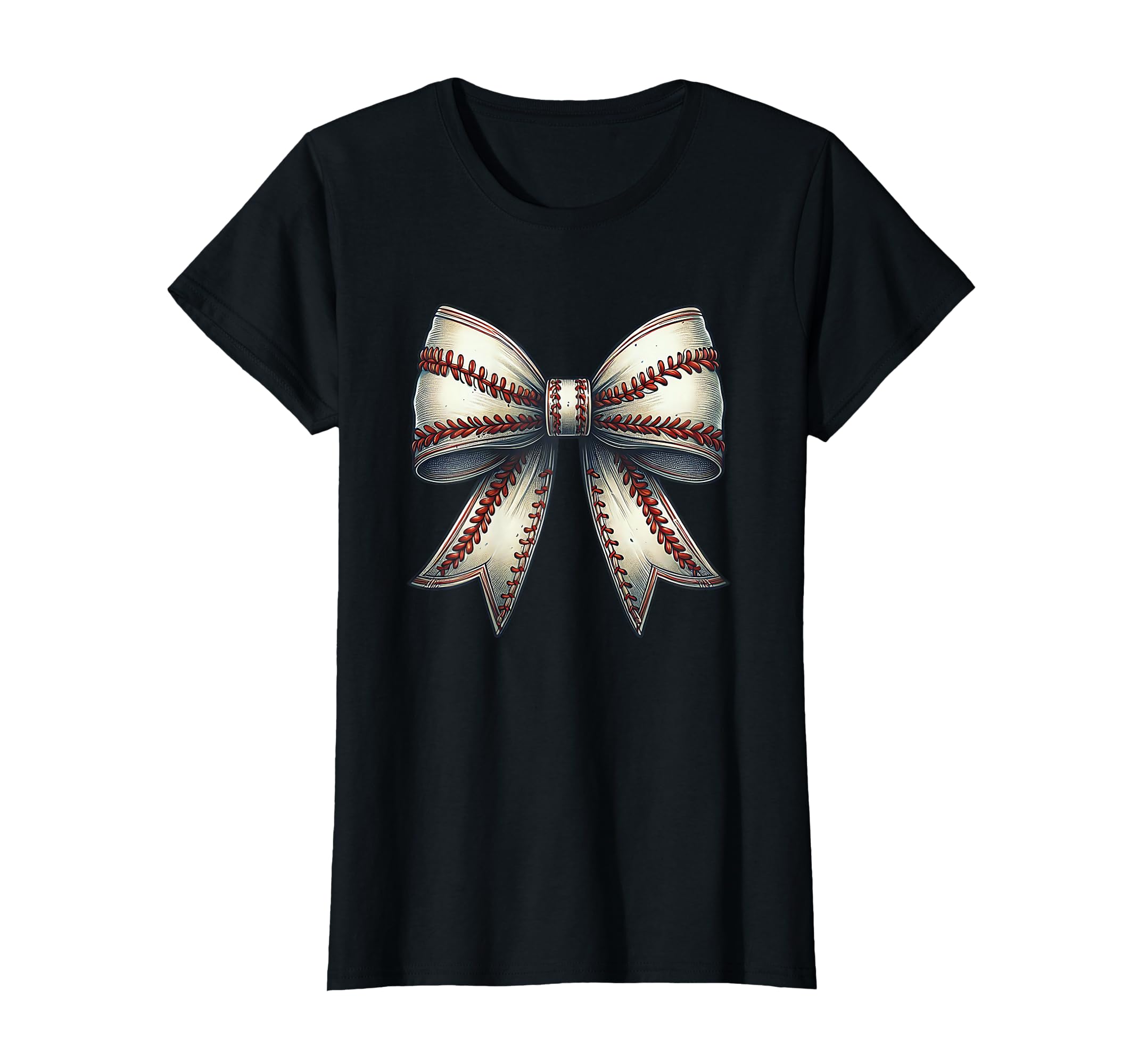 Baseball Coquette Stitch Bow Baseball T-Shirt - Fun Novelty Design Unisex - T-Shirt, Sweatshirt, Hoodie