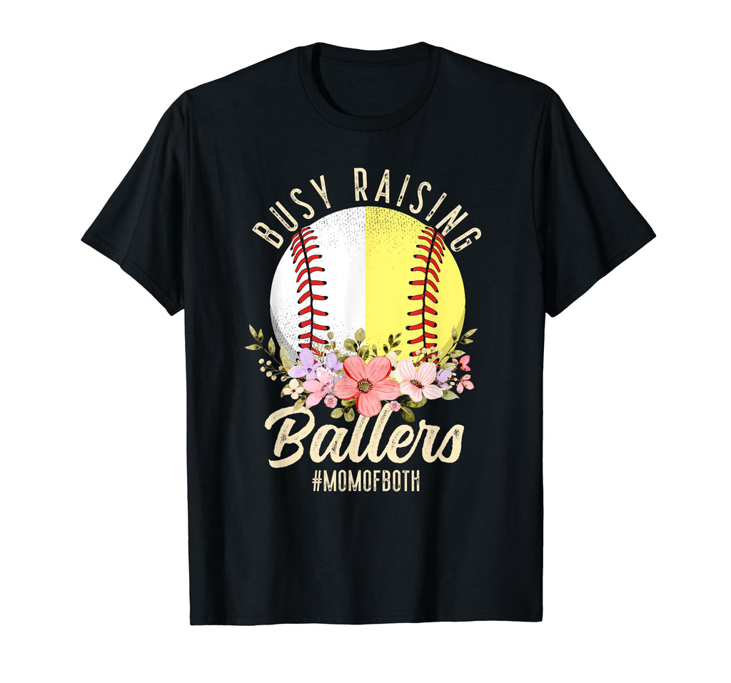 Baseball Softball Mom Both Busy T-Shirt - Streetwear Style for Adults - T-Shirt, Sweatshirt, Hoodie