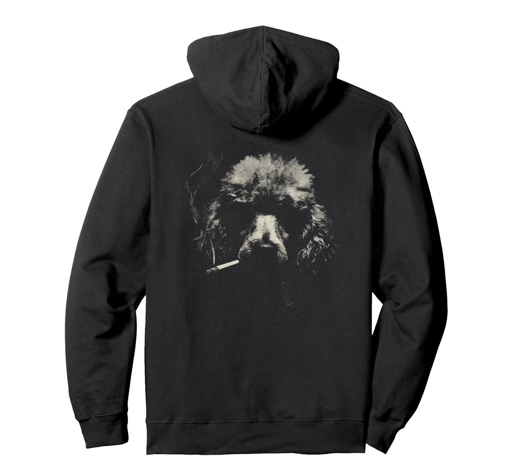 Poodle Smoking Cigarette Grunge Hoodie - Fun Novelty Design for Adults - T-Shirt, Sweatshirt, Hoodie