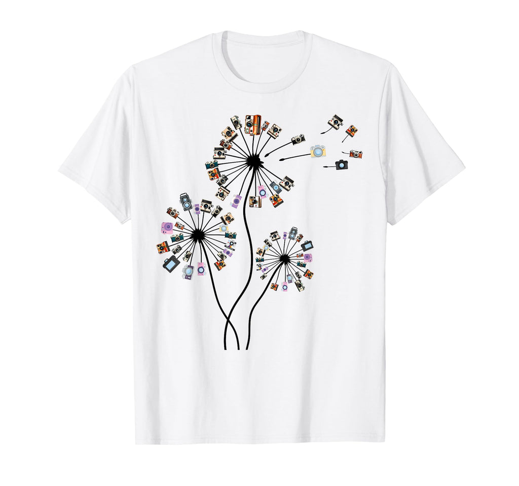 Photographer Camera Dandelion T-Shirt - Minimalist Print Men Women - T-Shirt, Sweatshirt, Hoodie