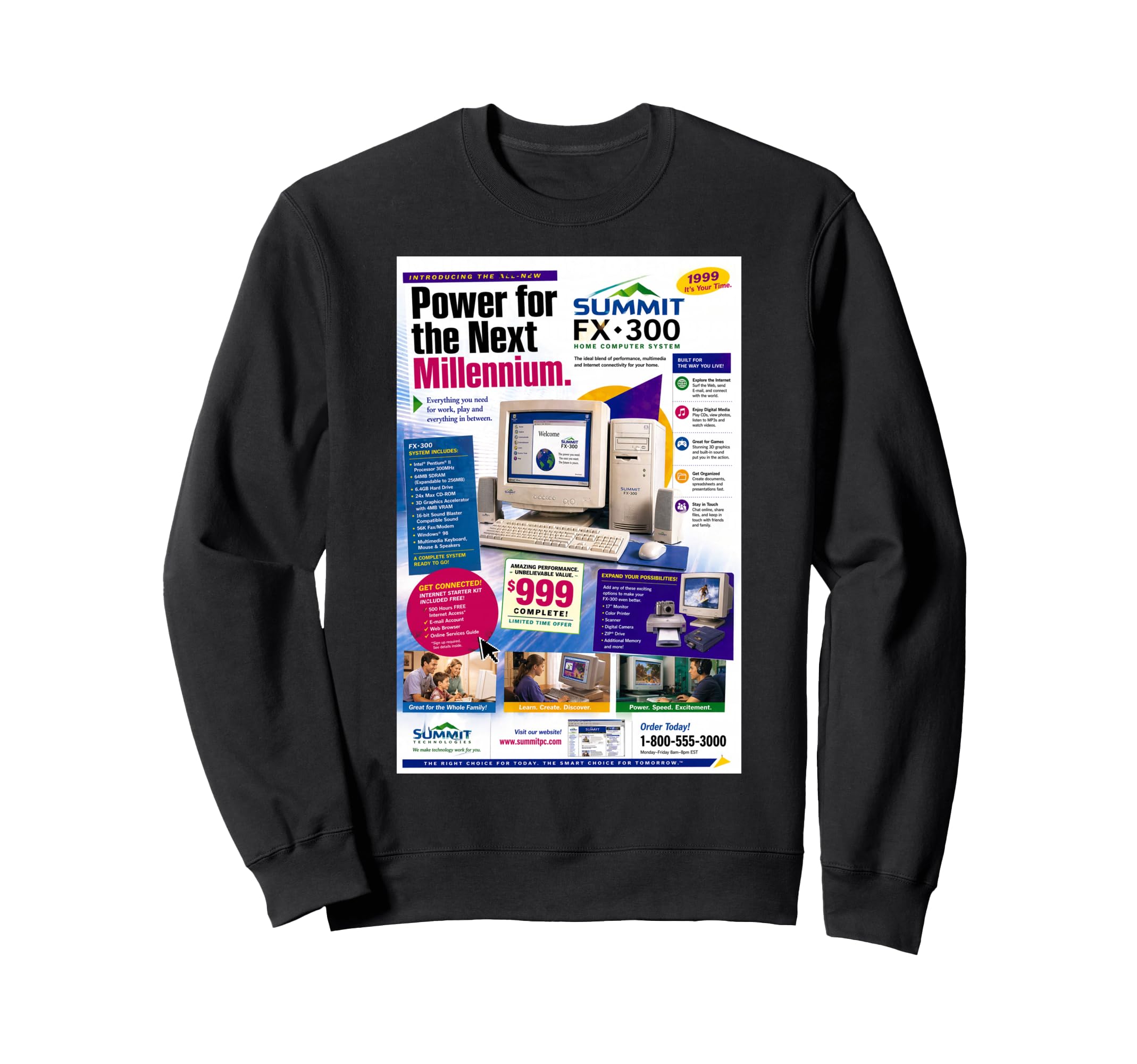 90S Computer Ad Tech Magazine Sweatshirt - Custom Art Print Unisex - T-Shirt, Sweatshirt, Hoodie