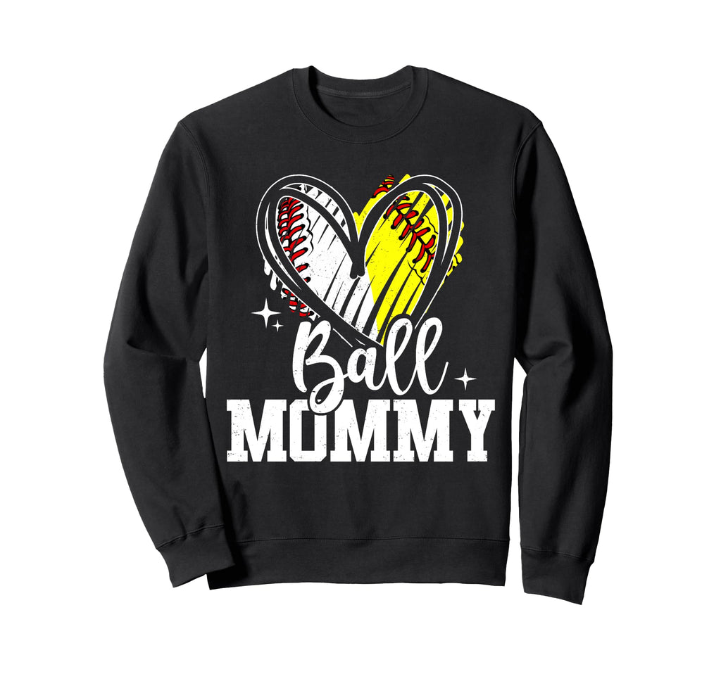 Ball Mommy Softball Baseball Mom Sweatshirt - Minimalist Print Unisex - T-Shirt, Sweatshirt, Hoodie