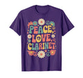 60S 70S Hippie Clarinetist Peace Love T-Shirt - Unique Graphic Men Women - T-Shirt, Sweatshirt, Hoodie