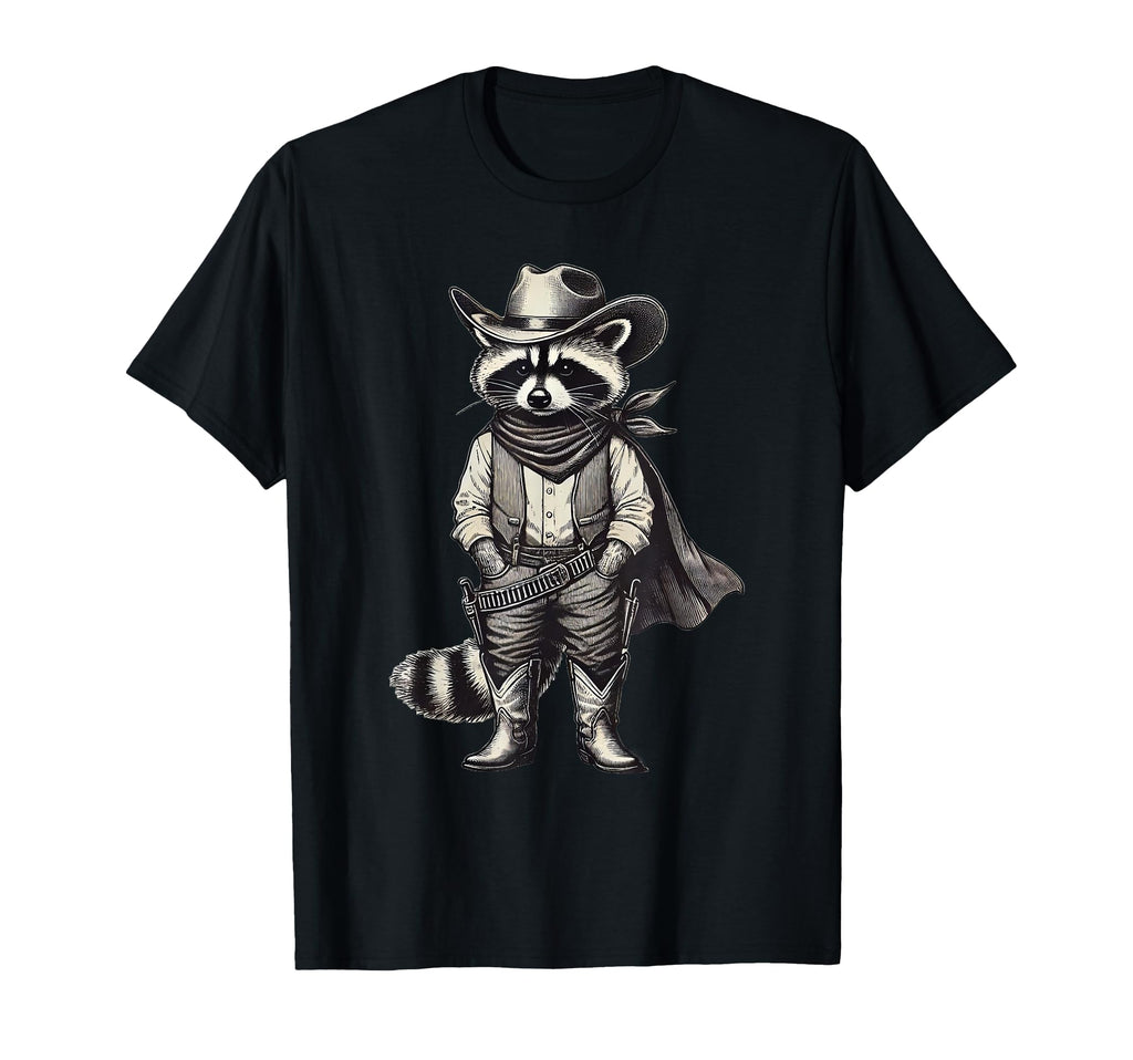 Raccoon Dressed As Cowboy Funny Sweatshirt - Casual Everyday Wear Unisex - T-Shirt, Sweatshirt, Hoodie