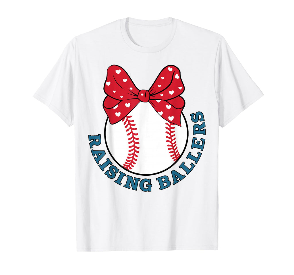 Baseball Mama Raising Ballers T-Shirt - Graphic Print Men Women - T-Shirt, Sweatshirt, Hoodie